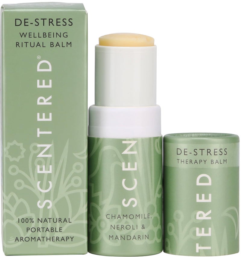 Scentered Aromatherapy Stress Relief Balm Stick - De Stress Essential Oil Roll On Calm Carry for Relaxation - Natural Stress Reliever - Chamomile, Cedarwood, Rosemary - Destress Gifts for Women - Image 1